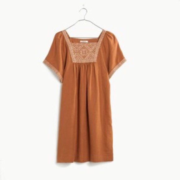 Madewell Linen Embroidered Wander Dress - Picture 2 of 8